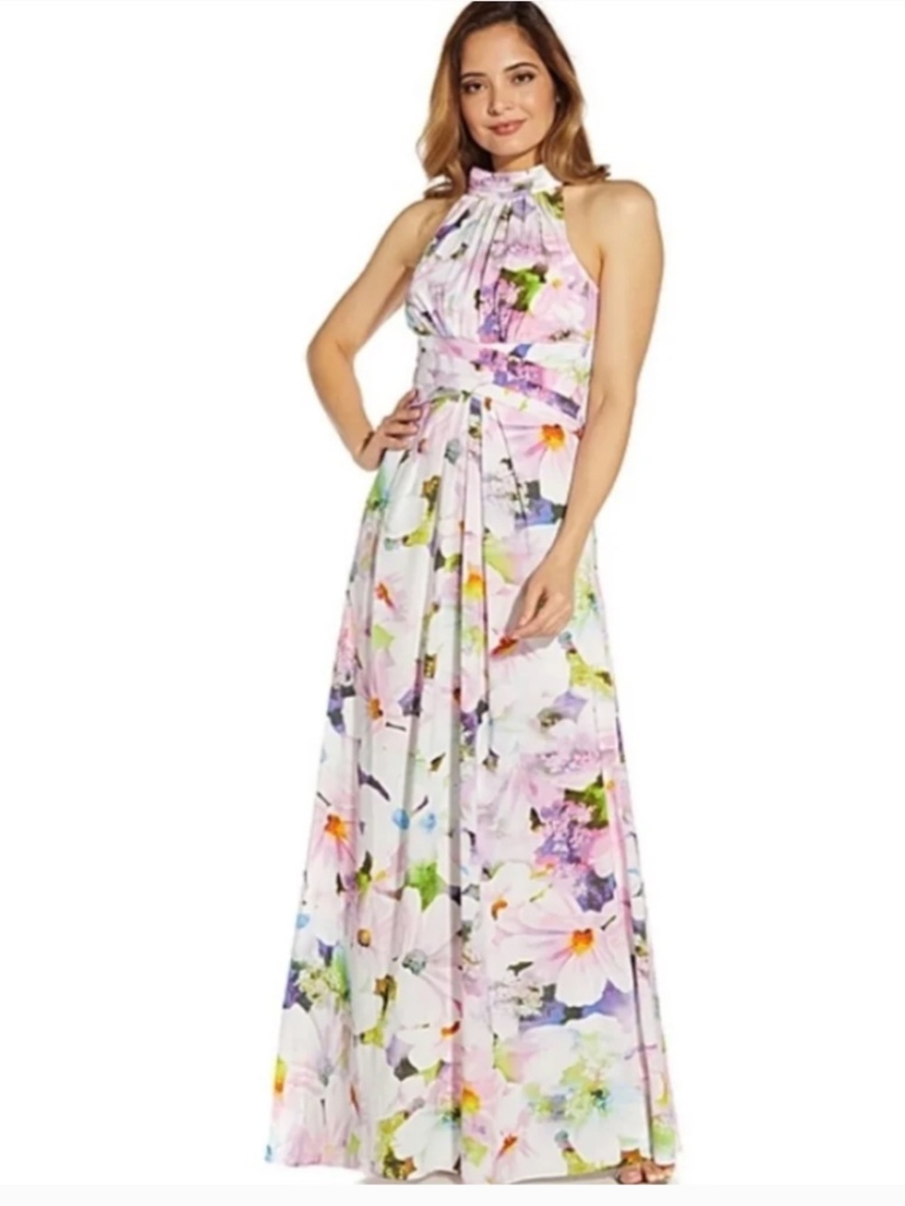 Adrianna Papell Women's Floral Halter Gown size 16